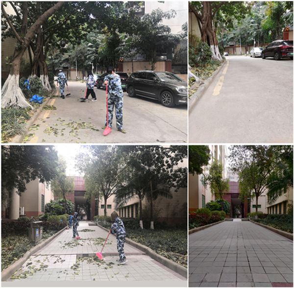 军训新“艺”5：清洁校园，美化环境——开车漫画
组织军训免训生开展校园清扫实践活动